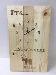 wood clock 5oclock